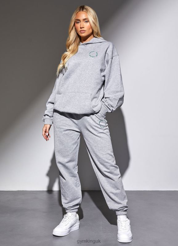 Gym King Recharge Oversized Hood Light Grey Marl Women Clothing J2PFB621 - Image 7