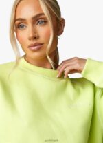 Gym King Recovery Fleece Crew Lime Women Clothing J2PFB629 - Image 2