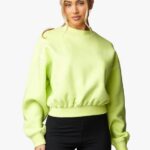Gym King Recovery Fleece Crew Lime Women Clothing J2PFB629