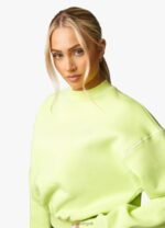 Gym King Recovery Fleece Crew Lime Women Clothing J2PFB629 - Image 4