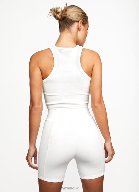 Gym King Release Rib Racer Tank Off-White Women Clothing J2PFB463 - Image 2