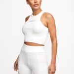 Gym King Release Rib Racer Tank Off-White Women Clothing J2PFB463