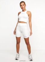 Gym King Release Rib Racer Tank Off-White Women Clothing J2PFB463 - Image 6