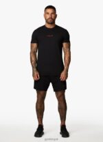 Gym King Resilience Tee Black/Red Men Clothing J2PFB41 - Image 4