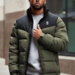 Gym King Resolute Puffer Black/Khaki Men Clothing J2PFB306