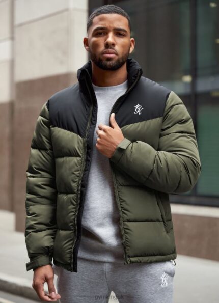 Gym King Resolute Puffer Black/Khaki Men Clothing J2PFB306