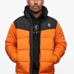 Gym King Resolute Puffer Black/Orange Men Clothing J2PFB309