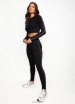 Gym King Results Tape Longsleeve Crop Black Women Clothing J2PFB481 - Image 5