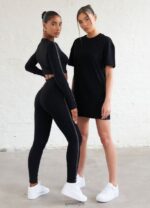 Gym King Results Tape Longsleeve Crop Black Women Clothing J2PFB481 - Image 6