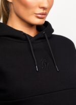 Gym King Results Tape Sky Crop Hood Black Women Clothing J2PFB624 - Image 4
