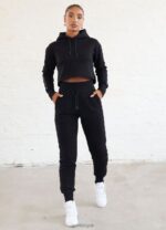 Gym King Results Tape Sky Crop Hood Black Women Clothing J2PFB624 - Image 5