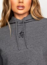 Gym King Results Tape Sky Crop Hood Mid Grey Marl Women Clothing J2PFB626 - Image 4
