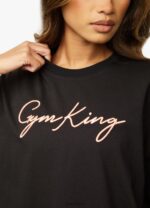 Gym King Script Bf Tee Black/Rose Gold Women Clothing J2PFB469 - Image 3