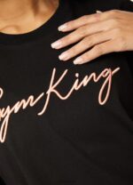 Gym King Script Bf Tee Black/Rose Gold Women Clothing J2PFB469 - Image 4