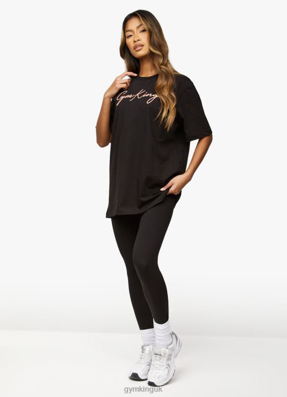 Gym King Script Bf Tee Black/Rose Gold Women Clothing J2PFB469 - Image 5