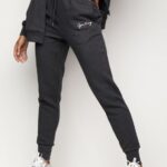 Gym King Script Slouch Jogger Charcoal Marl/White Women Clothing J2PFB607