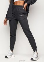 Gym King Script Slouch Jogger Charcoal Marl/White Women Clothing J2PFB607