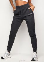 Gym King Script Slouch Jogger Charcoal Marl/White Women Clothing J2PFB607 - Image 4
