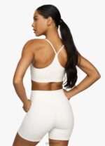 Gym King Scrunch Sports Bra Cream Women Clothing J2PFB549 - Image 2