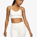 Gym King Scrunch Sports Bra Cream Women Clothing J2PFB549