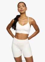 Gym King Scrunch Sports Bra Cream Women Clothing J2PFB549 - Image 4