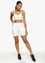 Gym King Scrunch Sports Bra Cream Women Clothing J2PFB549 - Image 6
