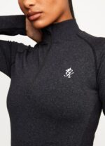 Gym King Seamless Results 1/4 Zip Funnel Black Women Clothing J2PFB490 - Image 3