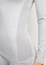 Gym King Seamless Results 1/4 Zip Funnel Ice Melange Women Clothing J2PFB451 - Image 4