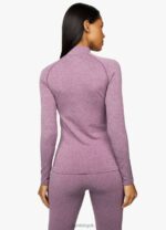 Gym King Seamless Results 1/4 Zip Funnel Plum Marl Women Clothing J2PFB462 - Image 2
