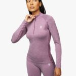 Gym King Seamless Results 1/4 Zip Funnel Plum Marl Women Clothing J2PFB462