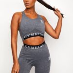 Gym King Seamless Results Cross Back Sports Bra Mid Grey Marl Women Clothing J2PFB556