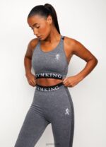 Gym King Seamless Results Cross Back Sports Bra Mid Grey Marl Women Clothing J2PFB556 - Image 3