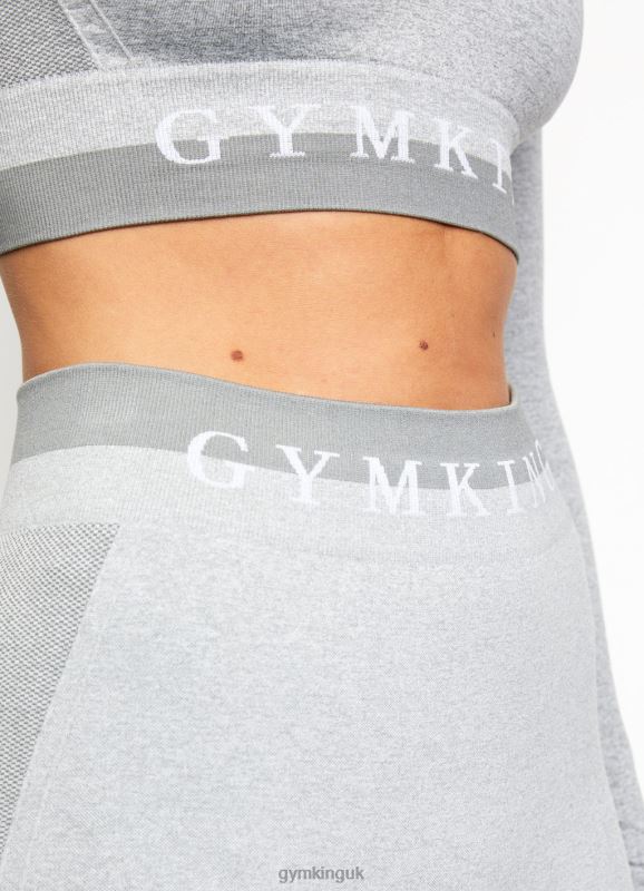 Gym King Seamless Results Long Sleeve Crop Tee Ice Melange Women Clothing J2PFB465 - Image 3