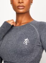 Gym King Seamless Results Long Sleeve Crop Tee Mid Grey Marl Women Clothing J2PFB555 - Image 5