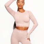 Gym King Seamless Results Long Sleeve Crop Tee Pink Meringue Women Clothing J2PFB492