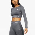 Gym King Seamless Results Ls Crop Smoke Grey Marl Women Clothing J2PFB446