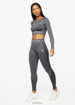 Gym King Seamless Results Ls Crop Smoke Grey Marl Women Clothing J2PFB446 - Image 4