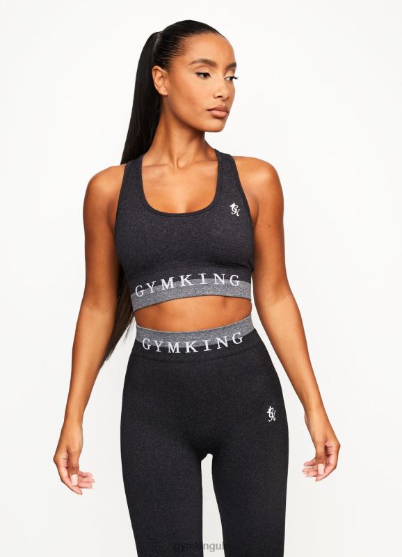 Gym King Seamless Results Sports Bra Black Women Clothing J2PFB585 - Image 1