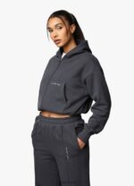 Gym King Shadow Loopback FZ Hood Dark Pewter Women Clothing J2PFB615 - Image 12