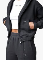 Gym King Shadow Loopback FZ Hood Dark Pewter Women Clothing J2PFB615 - Image 9