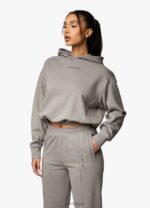 Gym King Shadow Loopback Hood Taupe Women Clothing J2PFB614 - Image 7