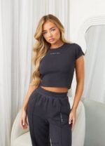 Gym King Shadow Rib Tee Dark Pewter Women Clothing J2PFB415 - Image 5