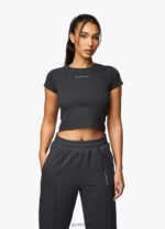 Gym King Shadow Rib Tee Dark Pewter Women Clothing J2PFB415 - Image 6