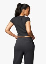 Gym King Shadow Rib Tee Dark Pewter Women Clothing J2PFB415 - Image 7