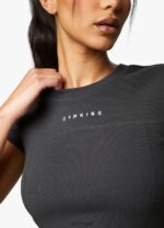 Gym King Shadow Rib Tee Dark Pewter Women Clothing J2PFB415 - Image 8