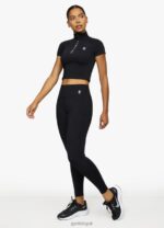 Gym King Short Sleeve Taped Crop Funnel Black Women Clothing J2PFB460 - Image 5