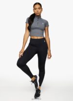 Gym King Short Sleeve Taped Crop Funnel Dark Grey Women Clothing J2PFB459 - Image 5