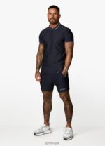 Gym King Signature Embroidered Polo Navy Men Clothing J2PFB79 - Image 5