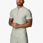 Gym King Signature Embroidered Polo Soft Khaki Men Clothing J2PFB155