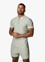 Gym King Signature Embroidered Polo Soft Khaki Men Clothing J2PFB155